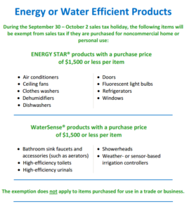 Georgia Tax Free Weekend Energy Star WaterSense 2016